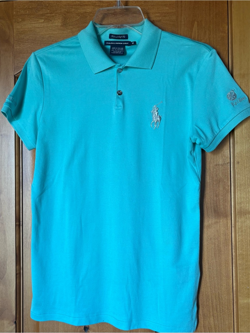 Women’s Ralph Lauren Golf Turquoise Polo Shirt; Silver Lauren,  Ko’Olina Detail